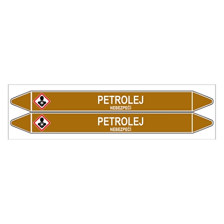 Značení potrubí, petrolej,2 ks, 450 × 52 mm